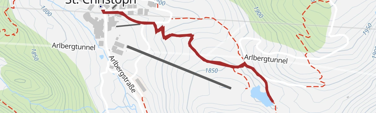 Route map: St. Christoph - Maiensee